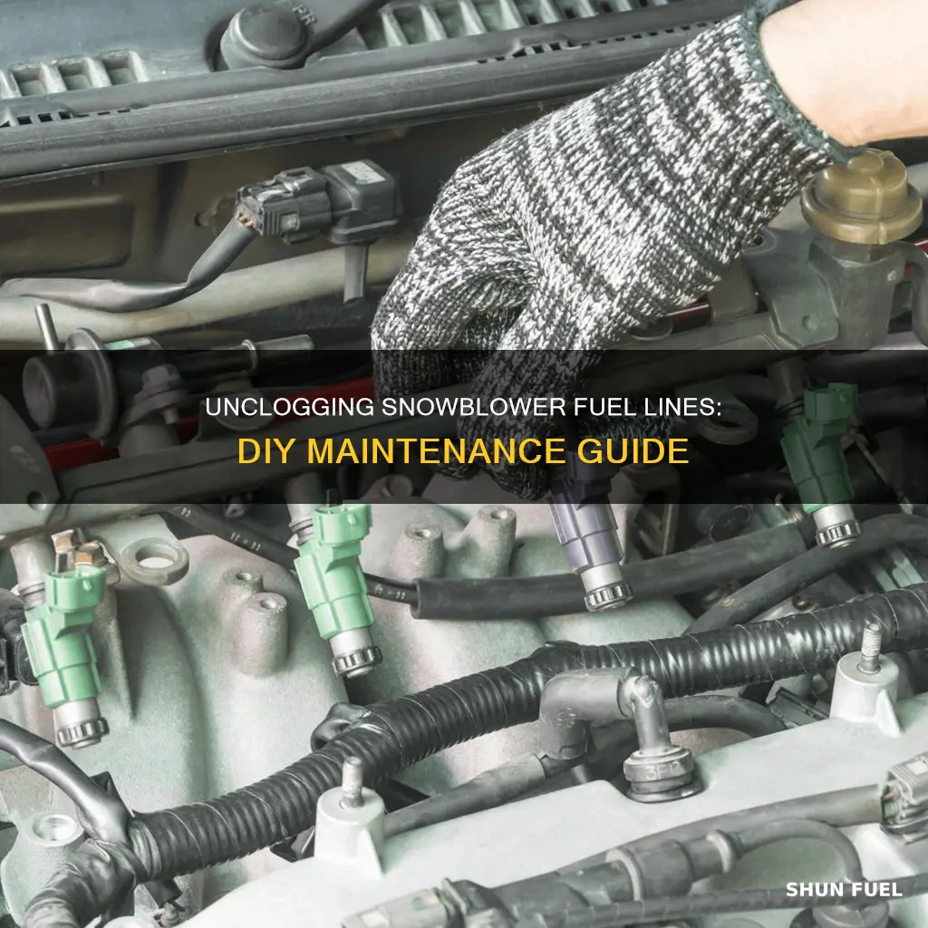 how to clean a clogged fuel line snowblower