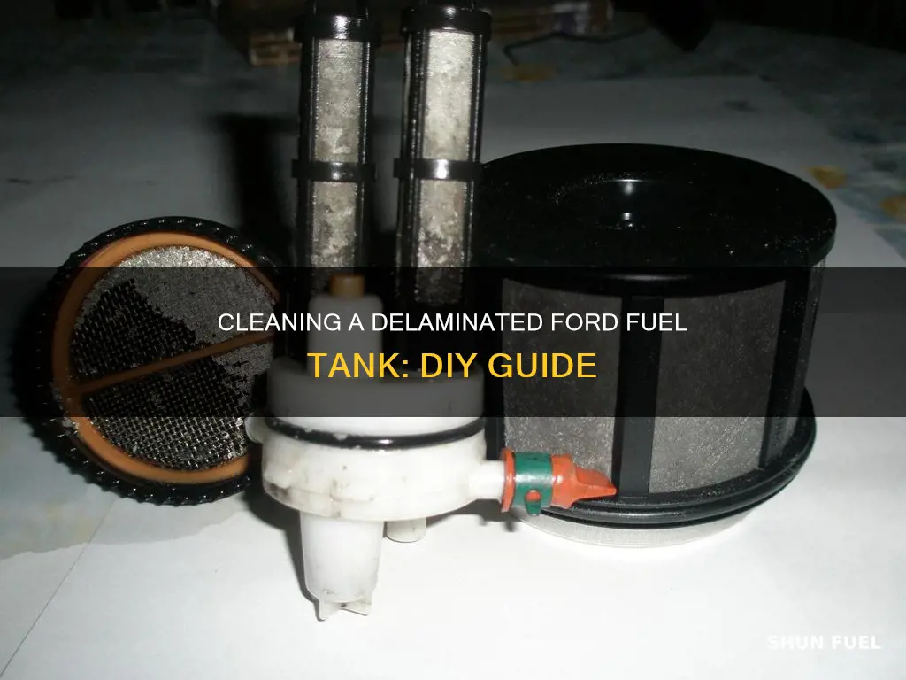 how to clean delaminated ford fuel tank
