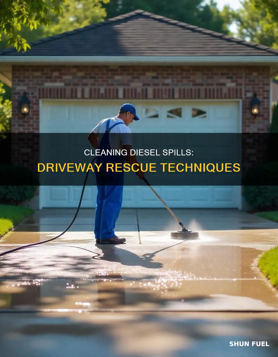 how to clean diesel fuel from driveway
