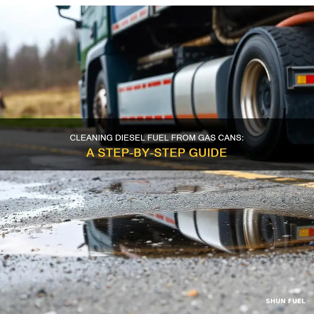 how to clean diesel fuel from gas can
