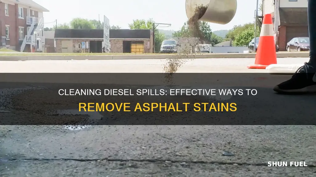 how to clean diesel fuel off asphalt