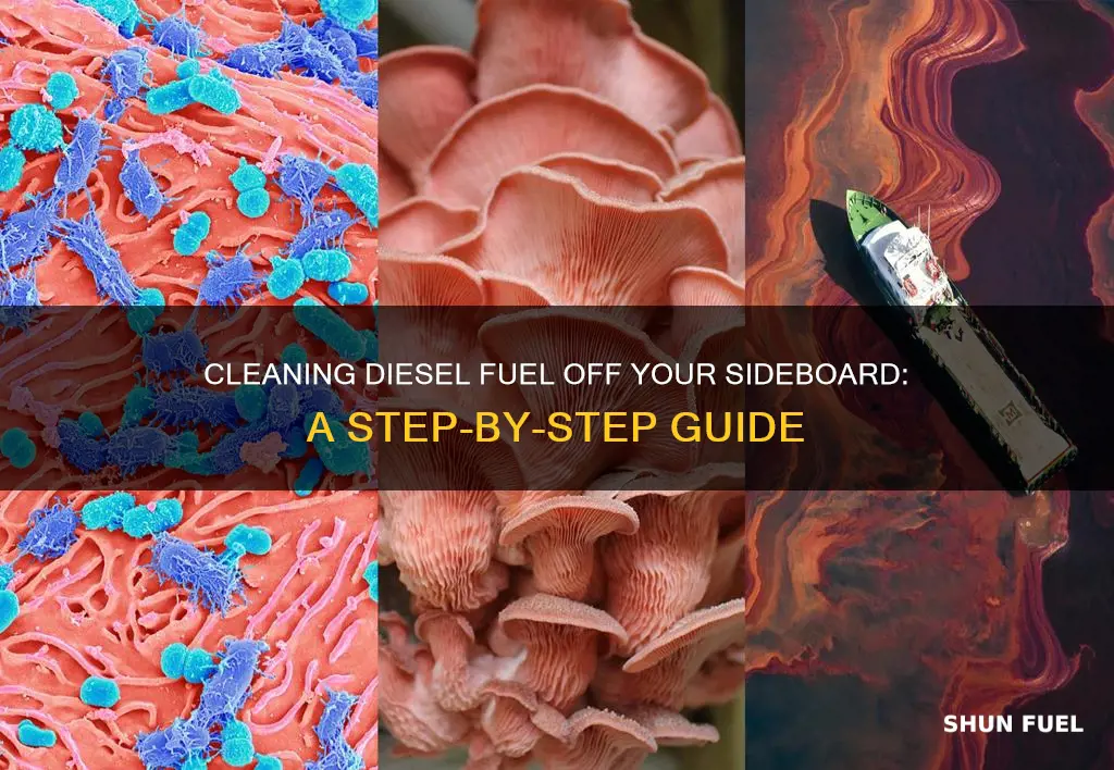 how to clean diesel fuel off sideboard