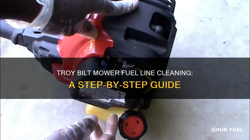 how to clean fuel line on troy bilt mower