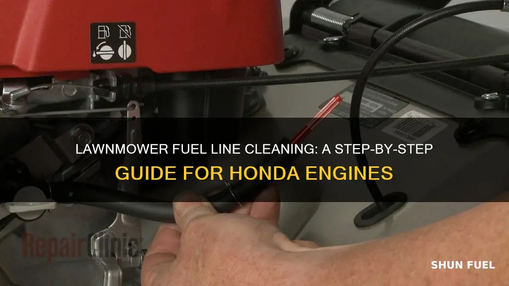 how to clean fuel line one honda lawnmower engine