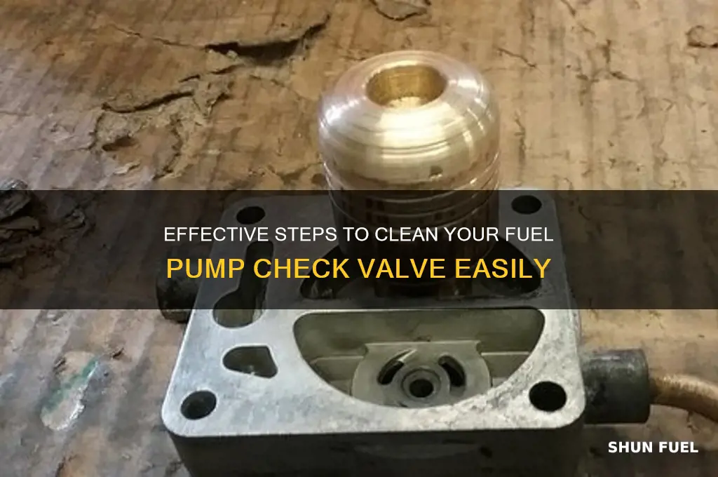 how to clean fuel pump check valve