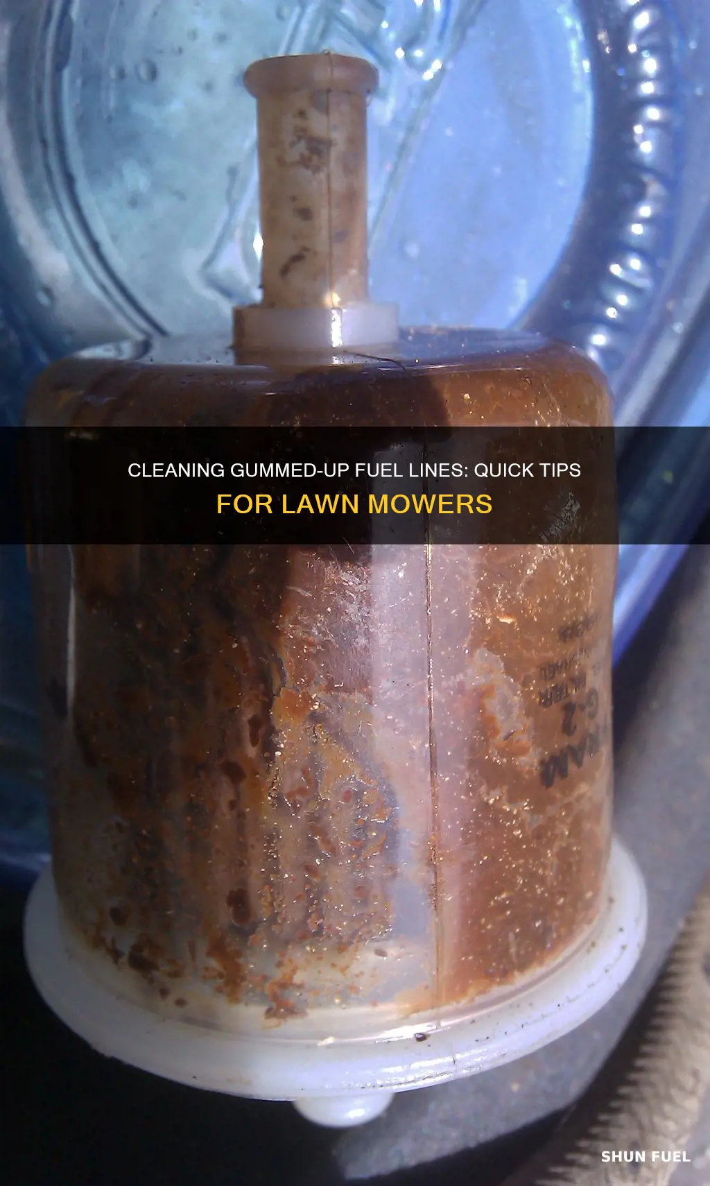 how to clean lawn mower gummed up fuel lines