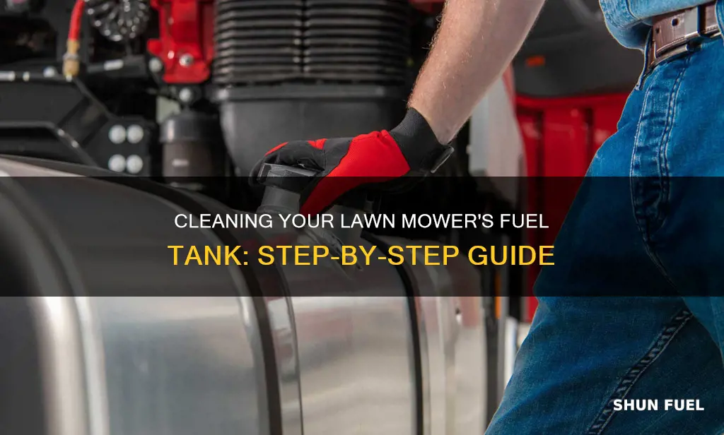 how to clean out fuel tank in lawn mowe