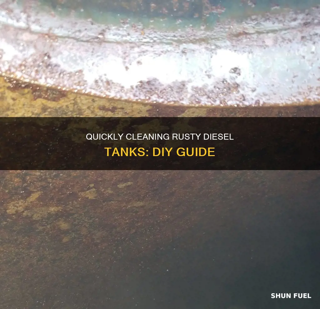 how to clean rusty diesel fuel tank fast