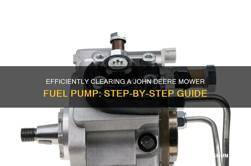 how to clear out a mower fuel pump john deere