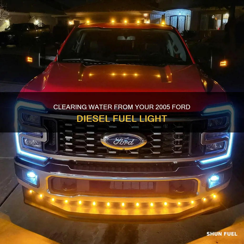 how to clear water in fuel light 2005 ford diesel