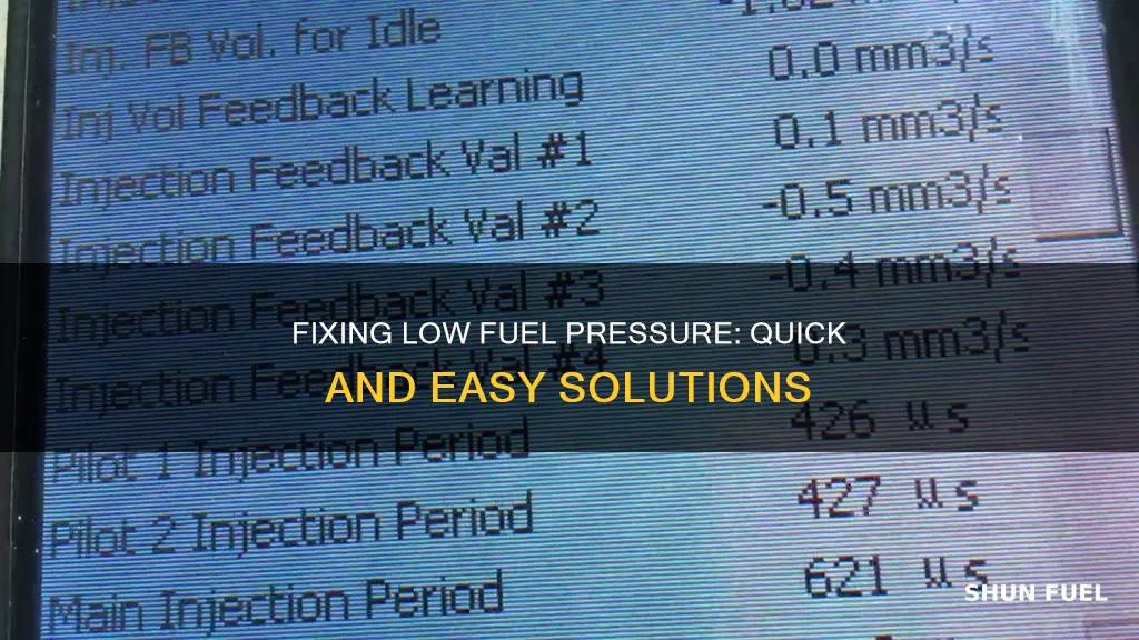 how to correct low fuel pressure