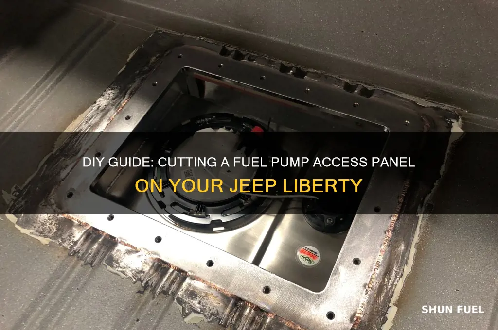 how to cut a fuel pump access panel jeep liberty