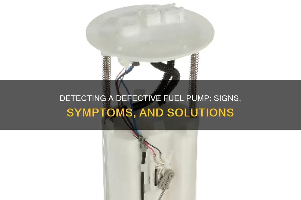 how to detect defective fuel pump