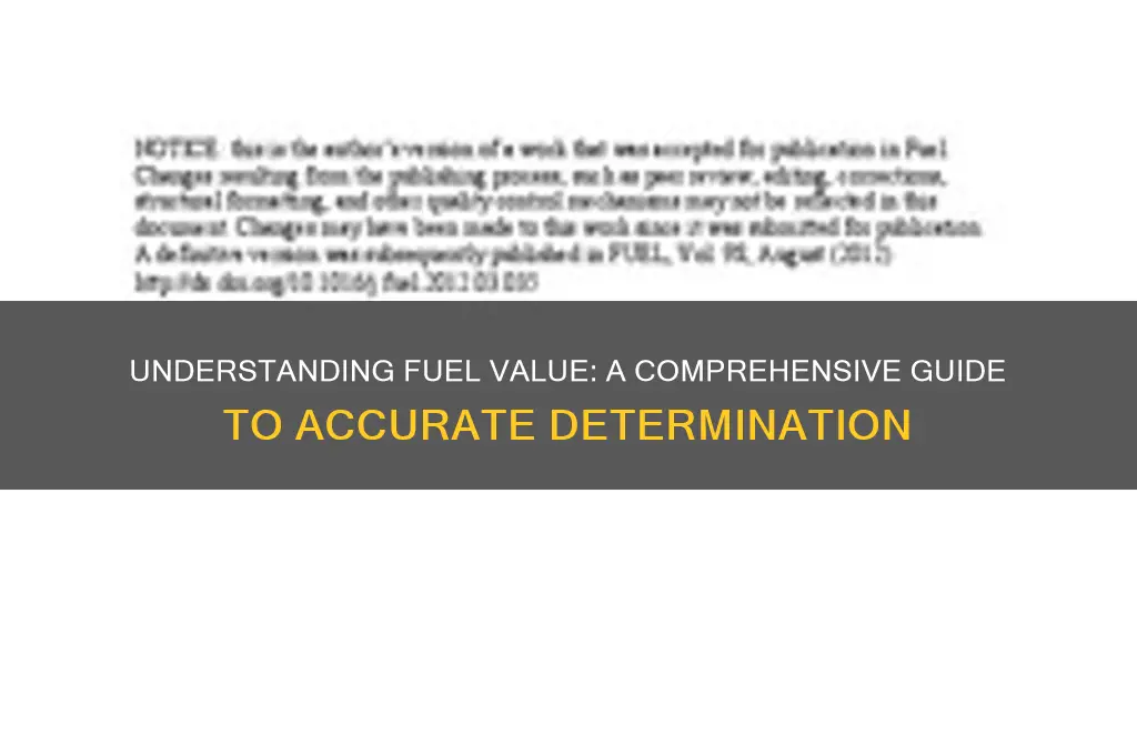 how to determine fuel value
