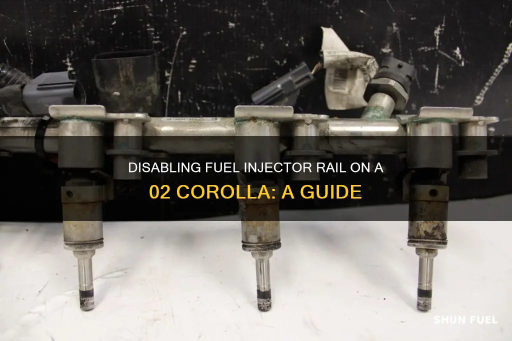 how to disable 02 corolla fuel injector rail connecting line