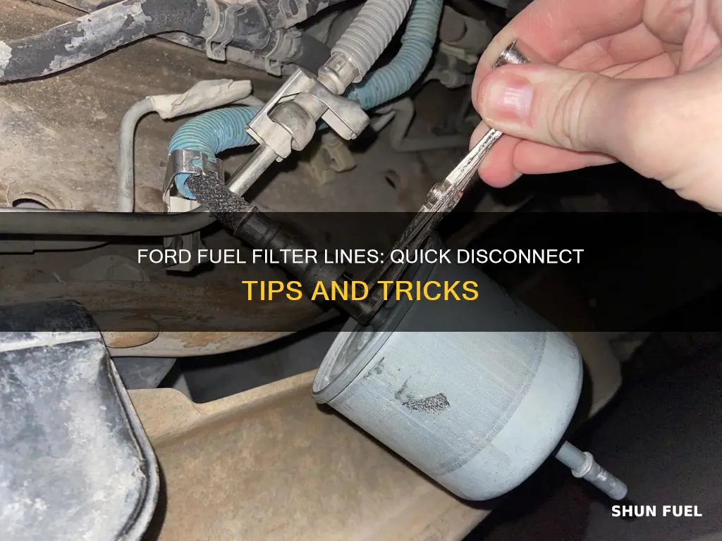 how to disconnect ford fuel filter lines