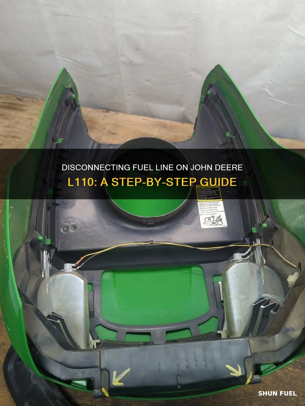 how to disconnect fuel line on john deere l110
