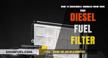 Disconnecting Diesel Fuel Filter Harnesses on a 1996 Ford