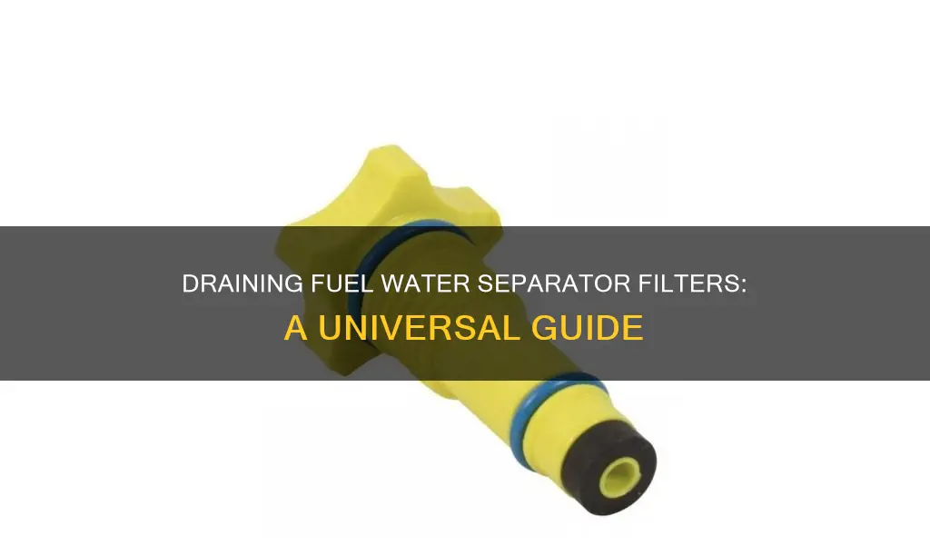 how to drain fuel water separator filter on universal