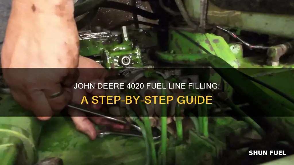 how to fill fuel lines on john deere 4020