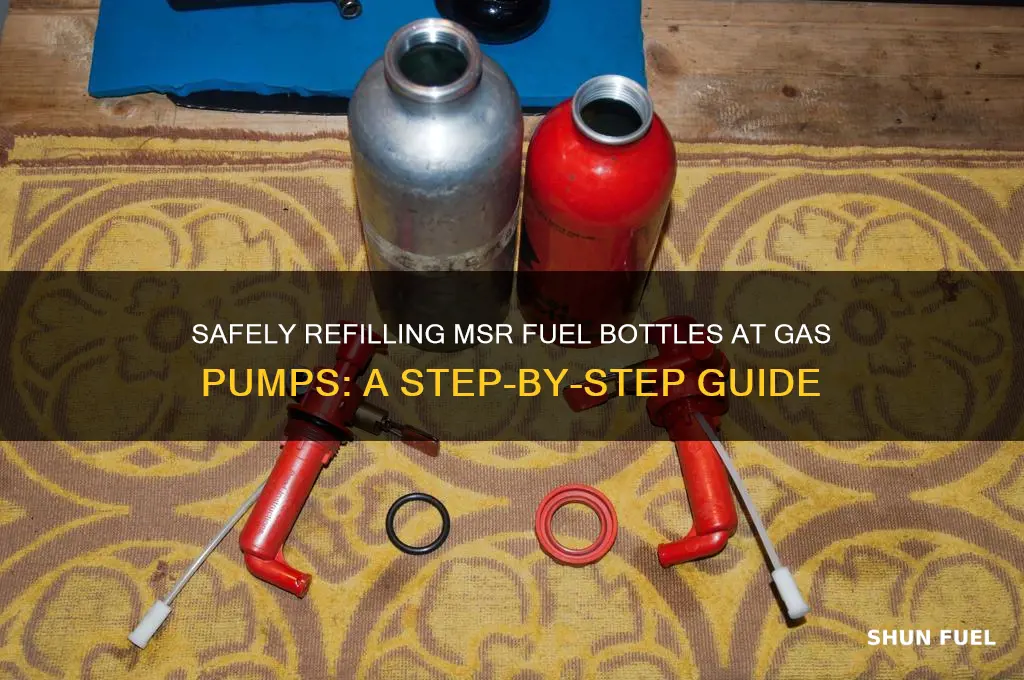 how to fill msr fuel bottle at gas pump