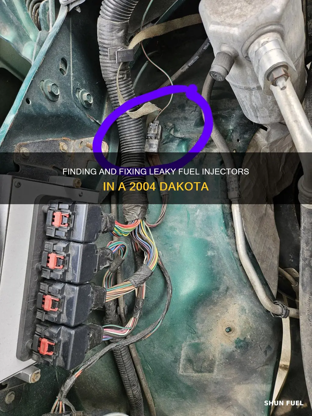how to find a leaky fuel injector on 2004 dakota