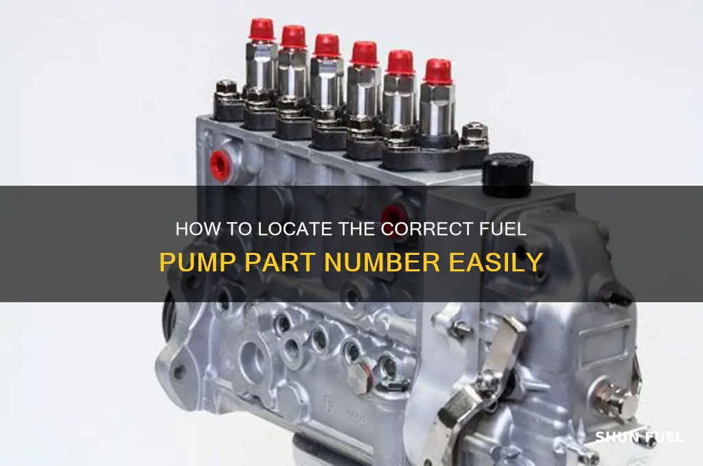 how to find part number fuel pump