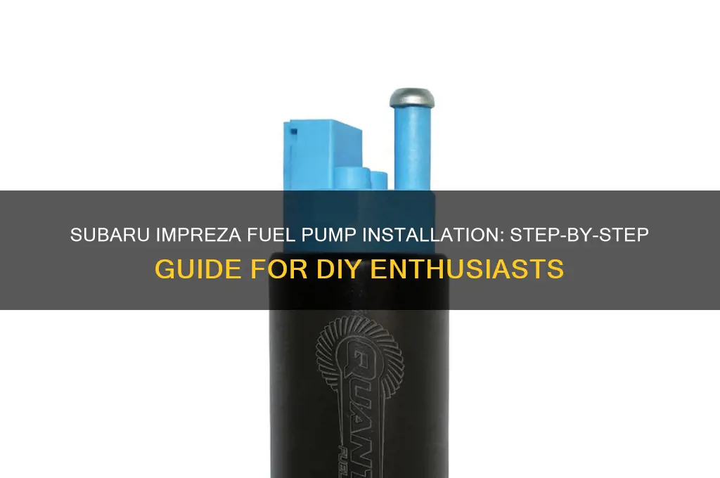 how to fit a fuel pump subaru impreza