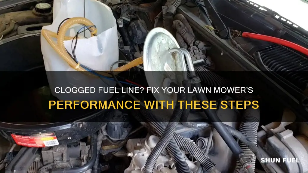 how to fix a clogged fuel line lawn mower