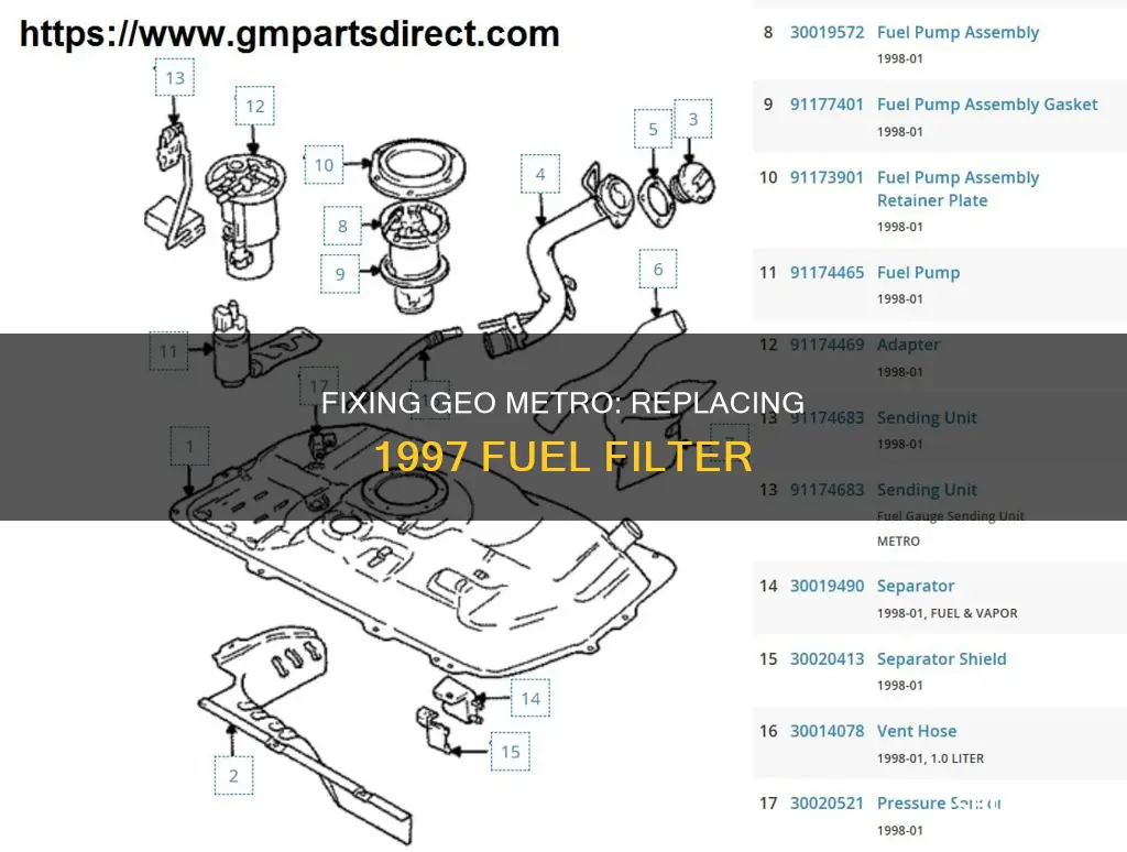how to fix a geo metro 1997 fuel filter