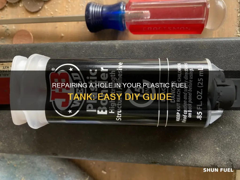 how to fix a hole in plastic fuel tank