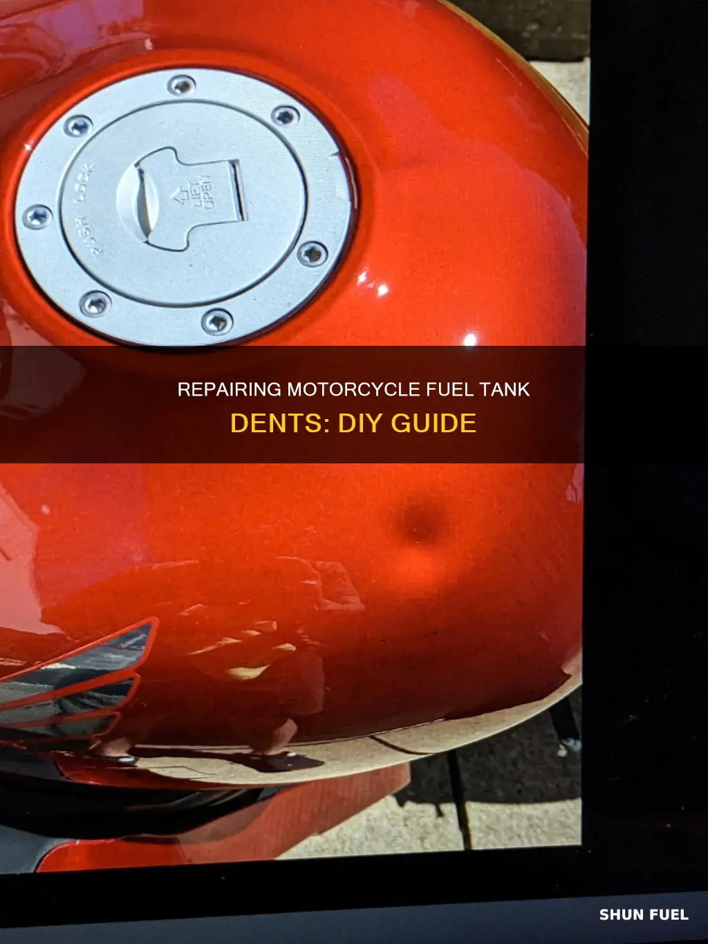 how to fix dent on motorcycle fuel tank