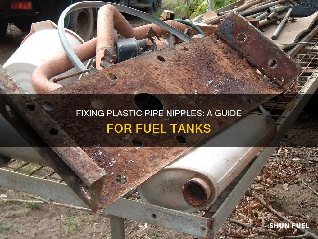 how to fix plastic pipe nipple on fuel tank