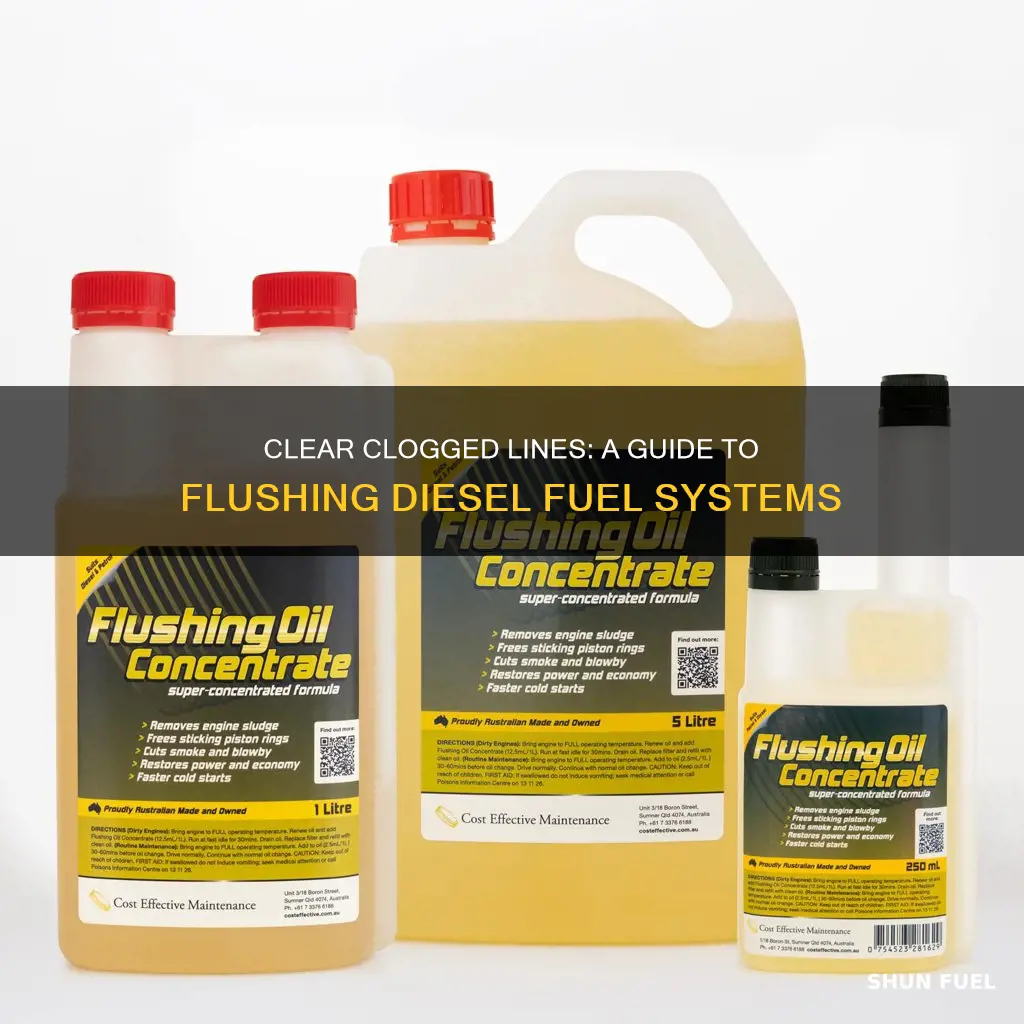 how to flush diesel fuel lines