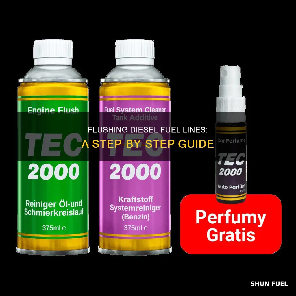 how to flush diesel fuel lines