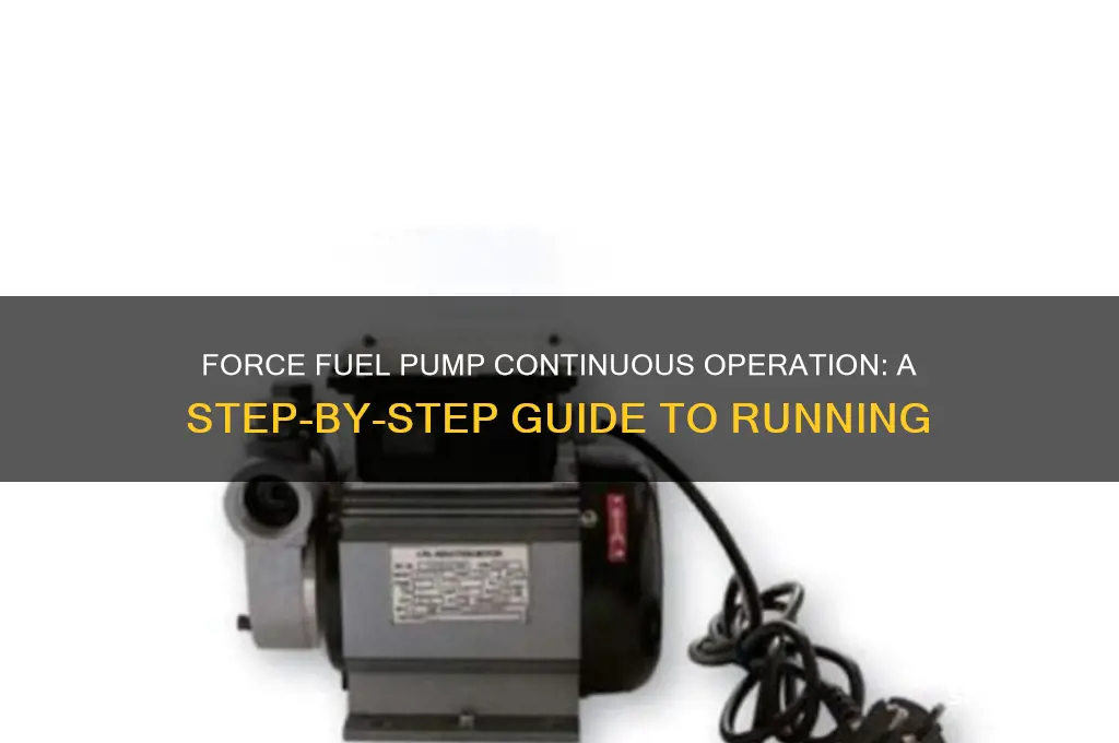 how to force fuel pump to continuously run