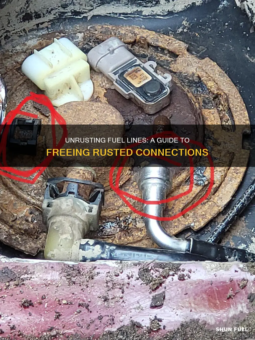 how to free rusted fuel line connecto