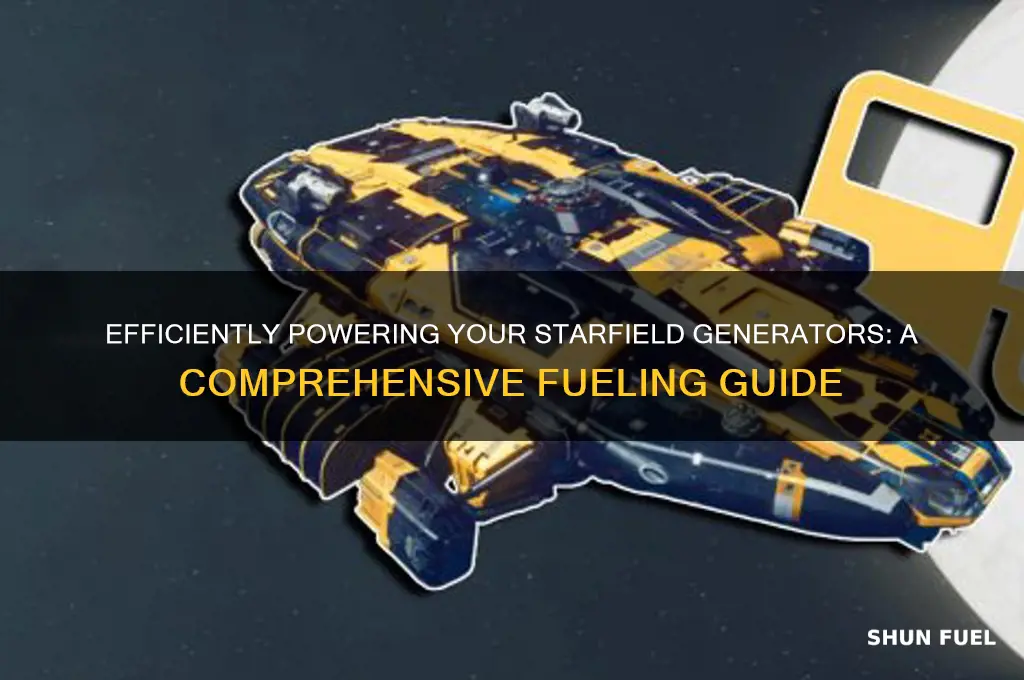how to fuel generators starfield