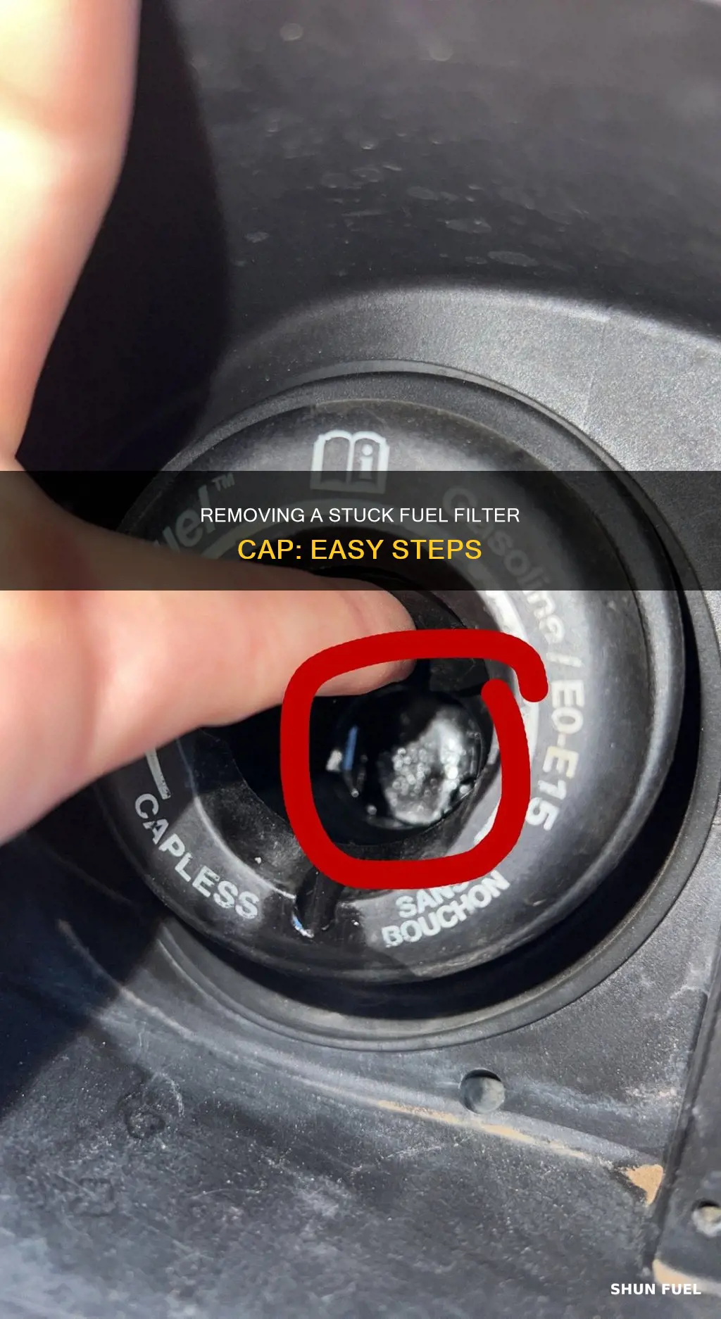 how to get a broken fuel filter cap off