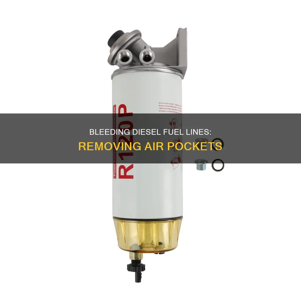 how to get air out of a diesel fuel line