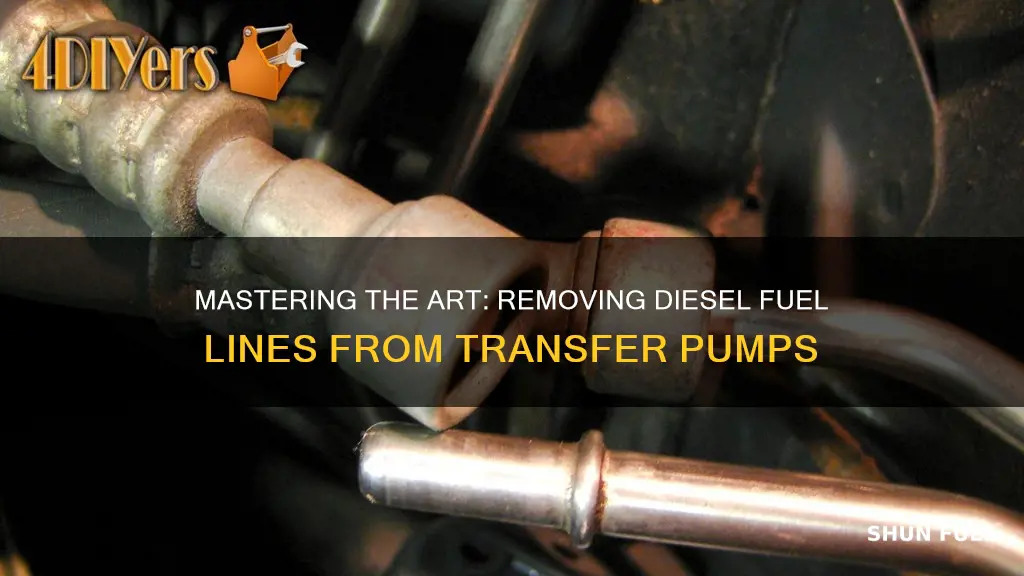 how to get diesel fuel line out of transfer pump