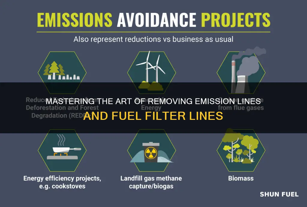 how to get emission lines and fuel filter lines off