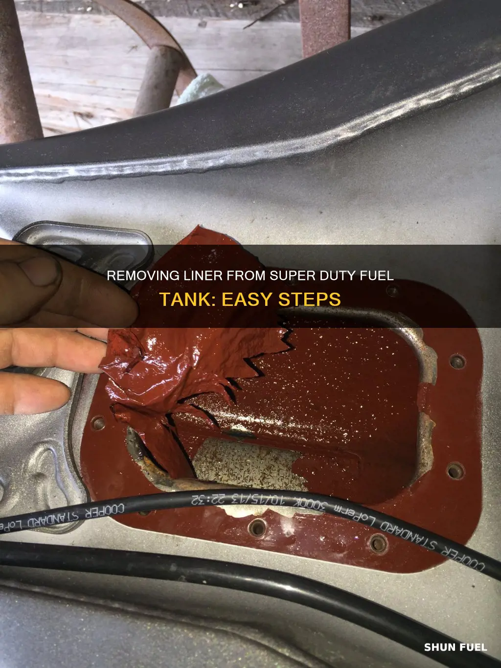 how to get liner out of super duty fuel tank