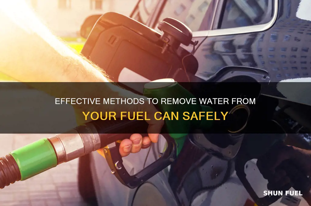 how to get water out of fuel can