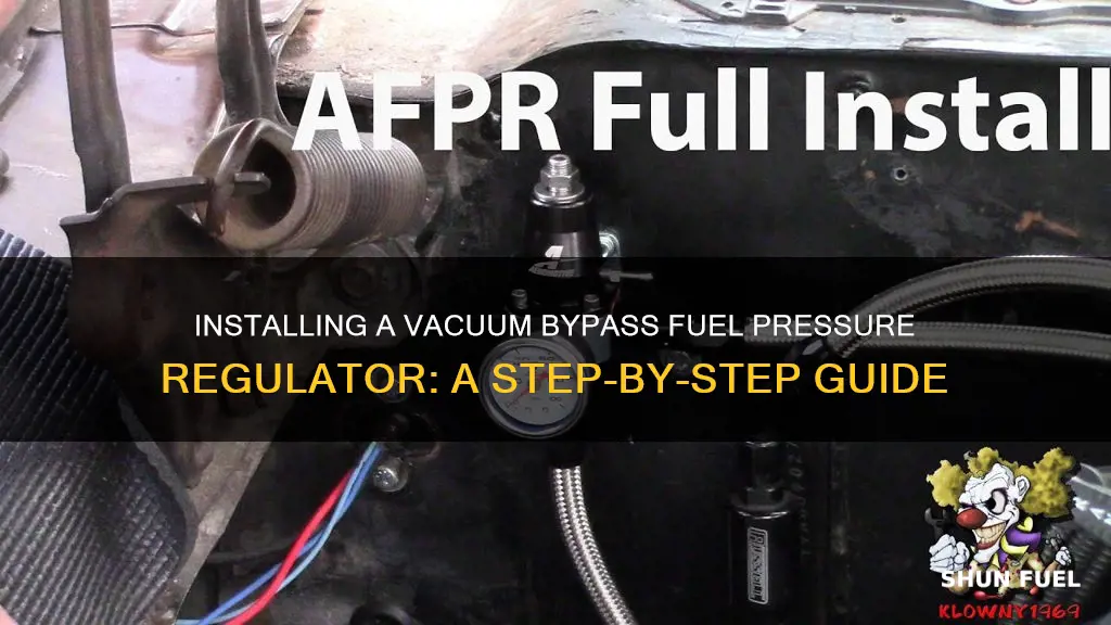 how to install a vacuum bypass fuel pressure regulator