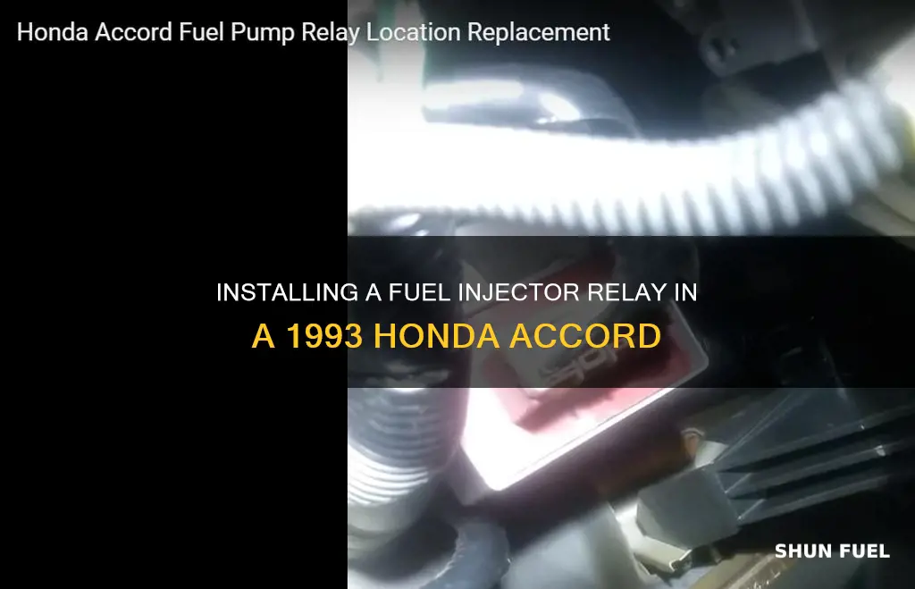 how to install fuel injector relay honda accord 1993