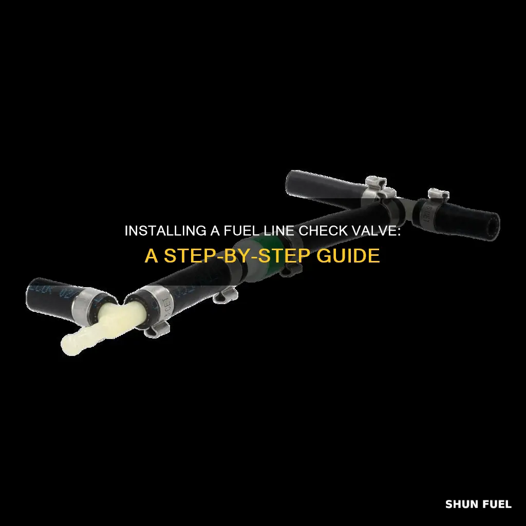 how to install fuel line check valve