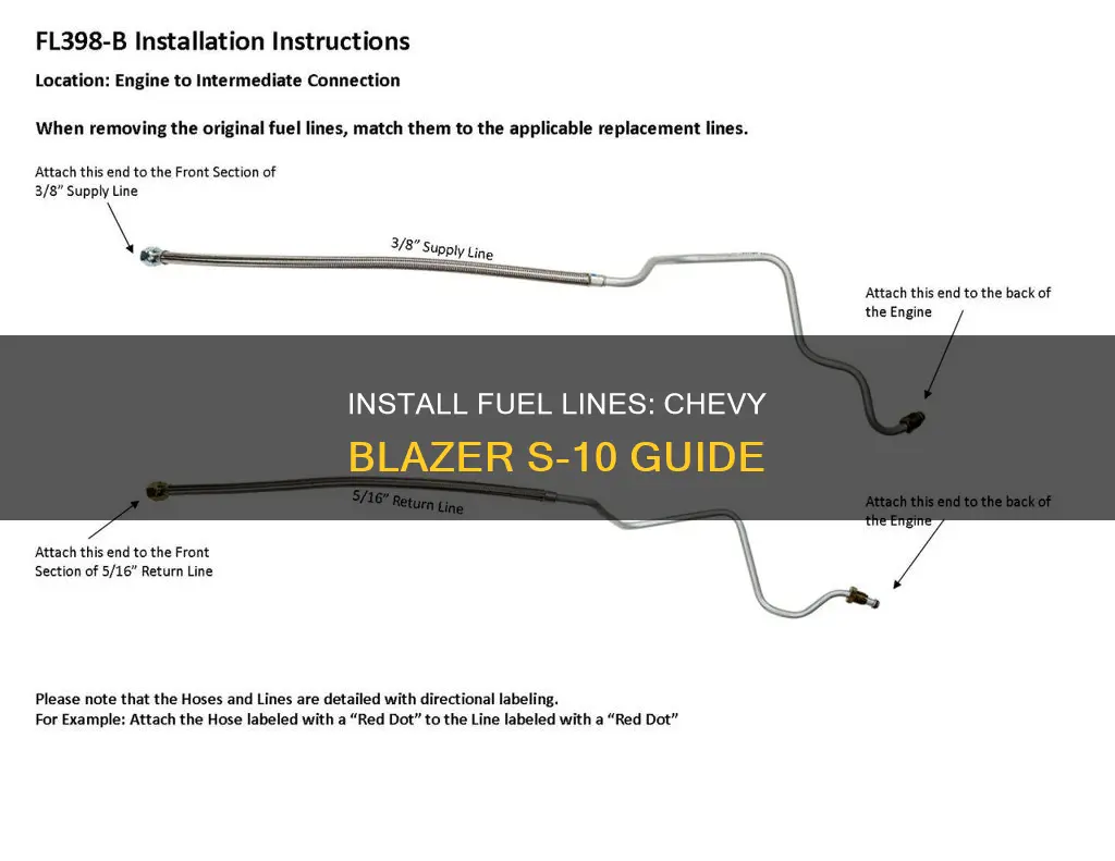 how to install fuel lines 01chev s 10 blazer