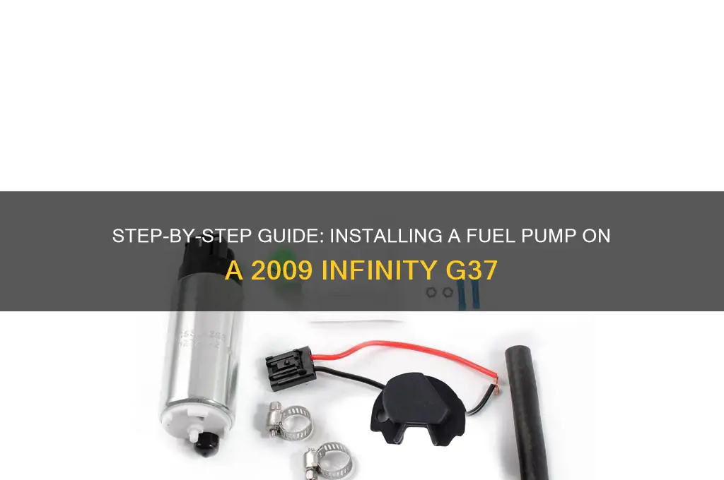 how to install fuel pump infinity g37 2009 labor