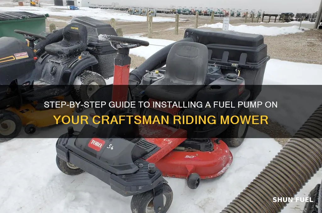 how to install fuel pump on craftsman riding mower